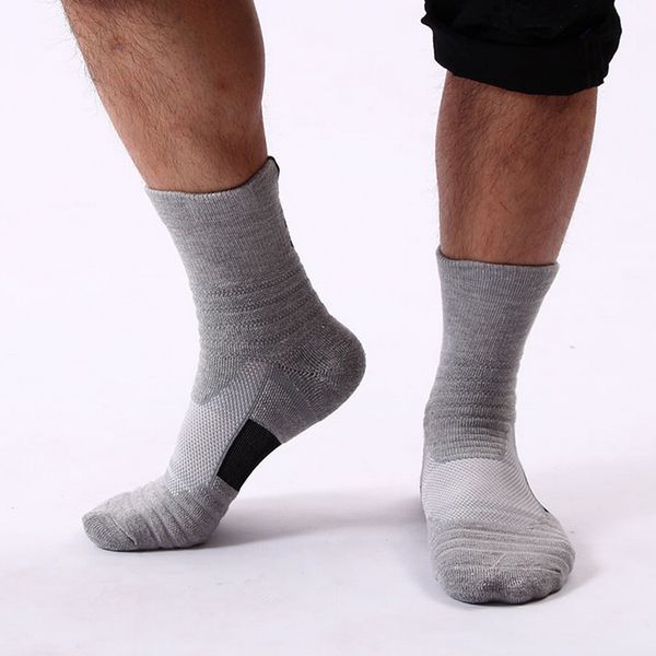 Homens Casual Sport Socks Algodão Respirável Anti-Slip Mock para Basquete Futebol Jogging 3 Cores Alta Qualidade