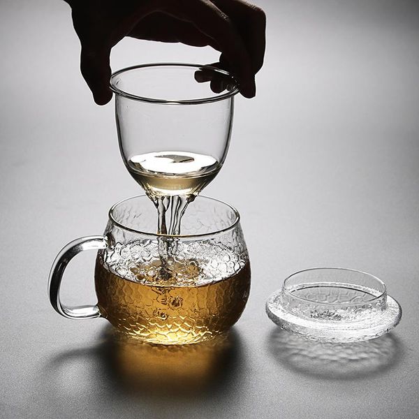 

mugs luwu heat-resistant glass tea with lid 425ml