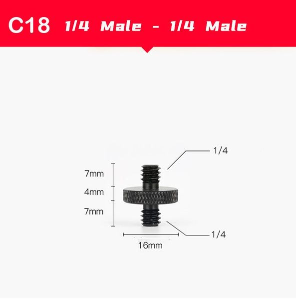 

1/4" male to 1/4",3/8",m4,m5,m6,m8,m12 metal adapter screws for tripod magic arm camera dslr pography studio accessories ligh