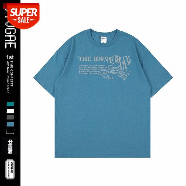 

vivgae hip-hop letter printing all-match short-sleeved t-shirt male bf wind casual loose half-sleeved tee #kr4d, White;black