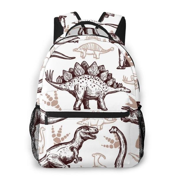 

backpack women fashion male travel mens bag large lapshopping prehistoric dinosaurs with footprints