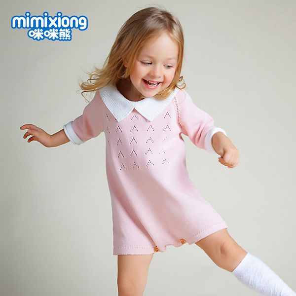 

factory wholesale girls' short sleeve knitted cotton fresh clothes, Blue