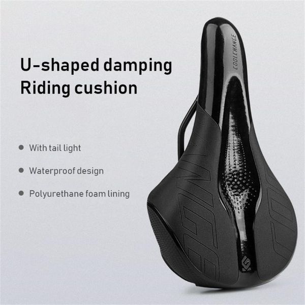 

bike saddles mountain bicycle seat with taillights cushion saddle lights soft absorption thick accessories
