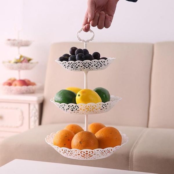 

dishes & plates 1pc modern creative 3 tier fruit cake plate multifunctional melon removable snack out tray platter hollowed a4u4
