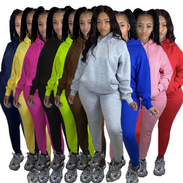 

women tracksuits sweatpants and hoodie set two pieces set casual long sleeve leggings winter outfits sportswear jogger set, Gray