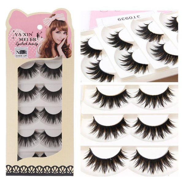 

pairs makeup long black natural handmade thick soft false eyelashes eye lashes1
