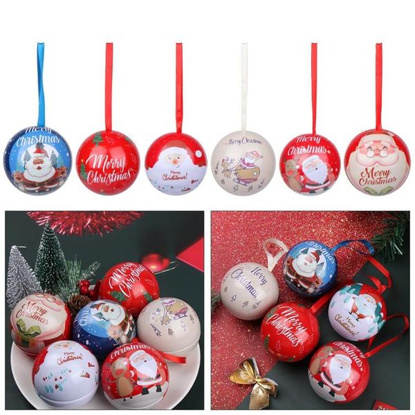

gift wrap creative christmas candy box tin ball can packaging santa claus decorations xmas tree hanging