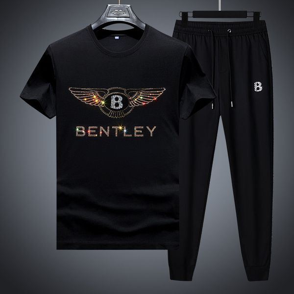 

Men's Tracksuits 2021 Summer Drill Suit Sleeve Trend Leisure Fashion Handsome Trousers Brand Two Piece Set, White