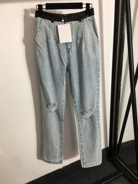 

women's jeans 2021 casual ripped buff pants brand fashion street pantsfa64110, Blue