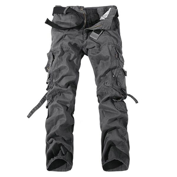 

men's pants nice army military camouflage overalls bags big yards men camo combat work trousers, Black
