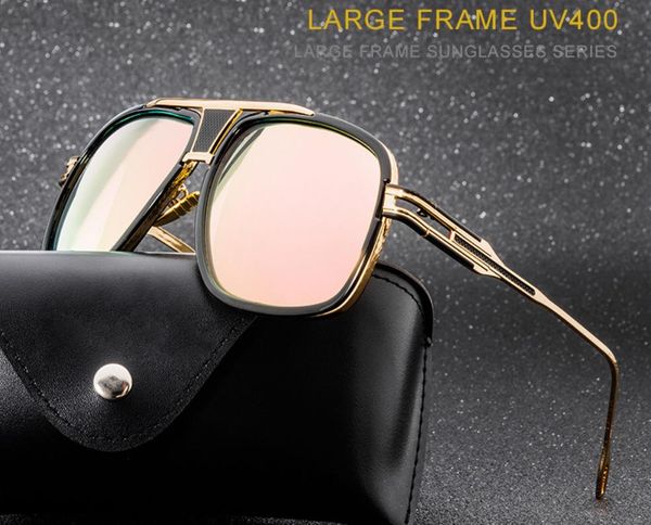 

sunglasses fashion trendy men's metal women's big frame couple glasses round face multicolor options, White;black