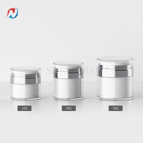 

storage bottles & jars sheenirs 2pcs 15ml 30ml 50ml airless lotion cream sample container 0.5/1/1.66oz white empty cosmetic air pump jar bot