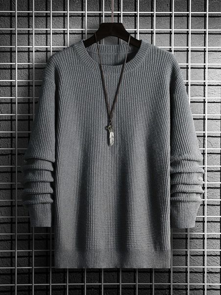 

men round neck sweater 47x6#, White;black