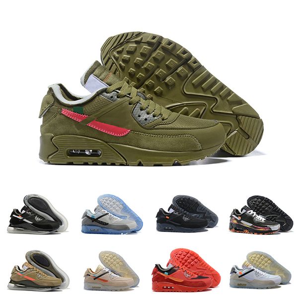 

2021 90 cushion mens running shoes outdoor off road trainers women walking desert ore triple black white racer sneakers size 40-46