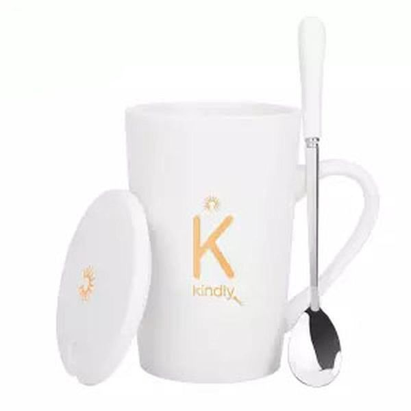 

mugs ceramic mug with lid spoon large capacity cup men and women coffee household tea korean version of the cute student