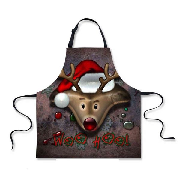 

Custom Made Aprons Christmas theme apron elk printed candy oil proof kitchen coverall pumpkin small pendant apron