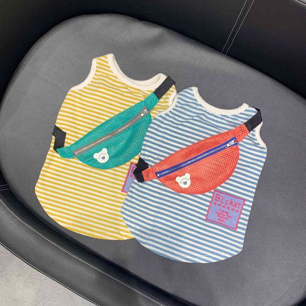 

fadou summer vt bago chenery teddy cloth pet dog back packaging fat stripe clothing