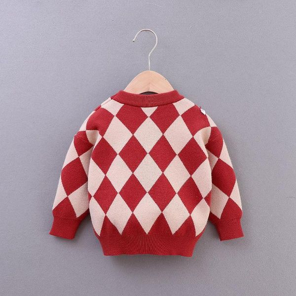 

autumn winter warm toddler baby boys sweaters long sleeve pullover plaid print casual clothes jumper cotton soft cardigan, Blue