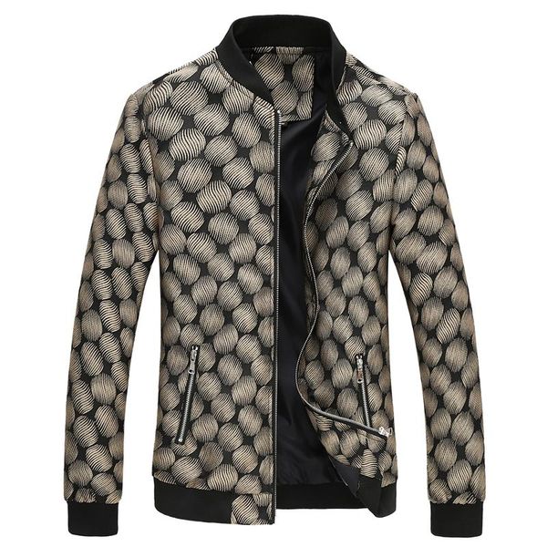 

men's jackets 2021 autumn and winter youth embroidered jacket plus fat large size slim jacquard 6 colors available, Black;brown