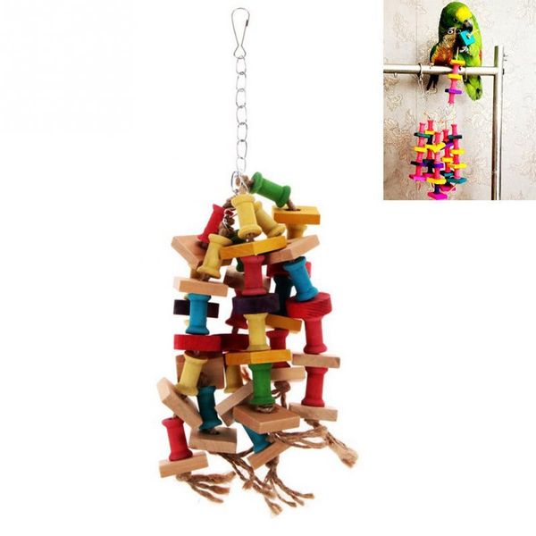 

other bird supplies special design colorful wood parrot toys durable macaw cage chew for parrots pet conure swing scratcher