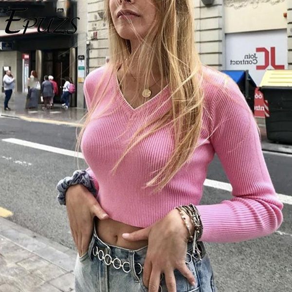 

women's sweaters pink crop sweater women long sleeve knitted winter clothes pullover full 2021, White;black