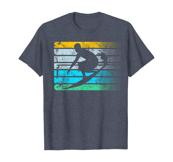 

Cool Surfing Vintage Retro Silhouette Distressed Tee Shirt, Mainly pictures