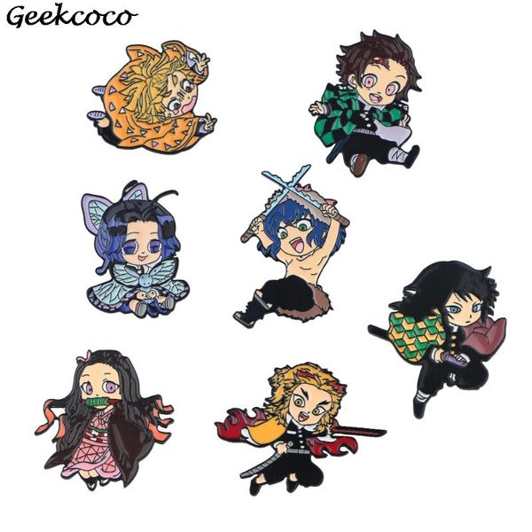 

pins, brooches j2248 anime metal pin backpack badge hat women men lapel pins collar brooch gift, Gray