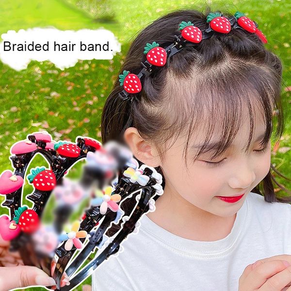 Fascia per capelli fragola fiore per ragazze fermaglio per capelli per bambini fasce per capelli fatte a mano fascia regali di compleanno copricapo accessori per capelli