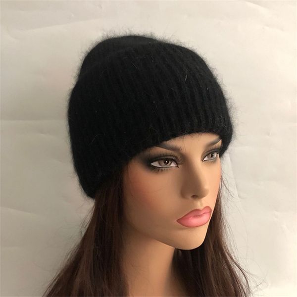 Casual Winter Wolle Kaninchen Fell Warme Frauen Skullies Beanies Hüte Für Mädchen Frühling Beanie Hut Caps 211119