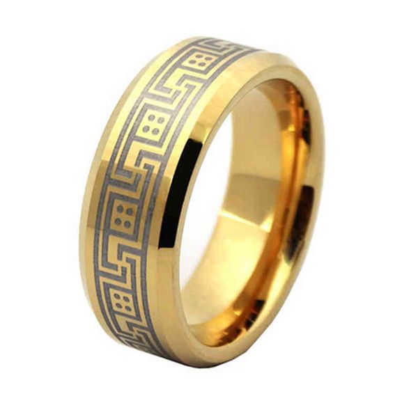 

ring popular tungsten steel jewelry men's gold plating straight, Silver