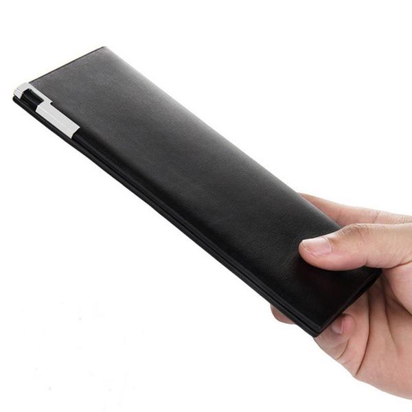 

wallets men wallet leather slim holders long purses male clutch coin pocket w047, Red;black