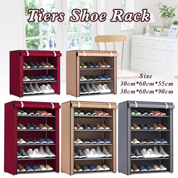 

non woven shoe cabinet easy assembly 3 4 5 tiers living room shoes storage furniture space saving rack organizer for home clothing & wardrob