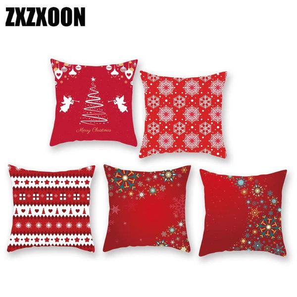 

merry christmas trees snowflake snowman gift 100% polyester throw pillows cushion cover case for sofa car home bedroom cushion/decorative pi