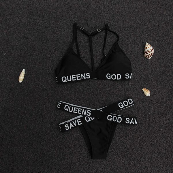 

swimsuit by the sea women's letter sexy, White;black