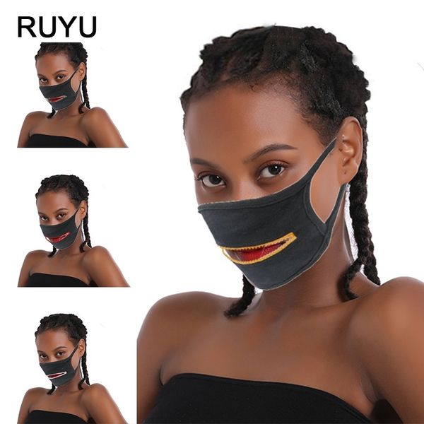 

fashion creative color open zipper ear hanging cloth mask two layers