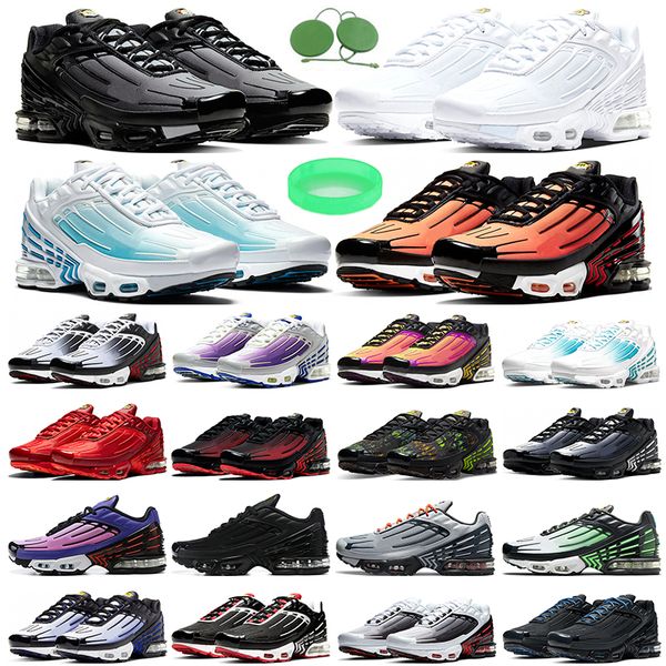 

2021 tn plus 3 men women running shoes triple black white laser blue wolf grey blood orange ghost green tiger highlighted hyper violet train