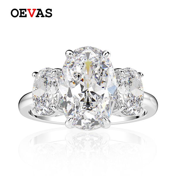 OEVAS Luxury Real 925 Стерлинговое серебро Создать Моисанит Драгоценный камень Свадебные Обручальные бриллианты Кольцо Изящные Ювелирные Изделия Подарок Оптом