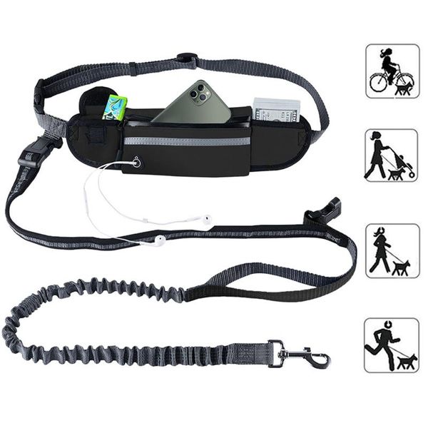 

training hand dog leash retractable running waist bag leashes reflective adjustable large dogs rope harness accessories collars &