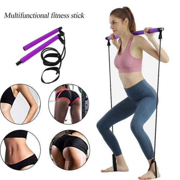 

yoga resistance bands pilates stick bodybuilding gym rubber tube elastic fitness equipment training exercise