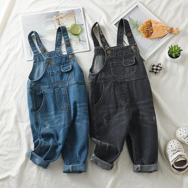 

jumpsuits baby fashion overalls spring and autumn toddler pants boys denim kids cotton casual jumpsuit girls bib, Blue