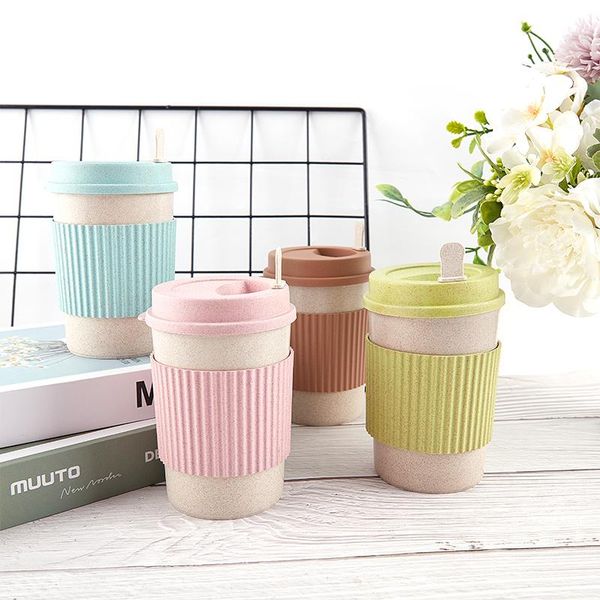 

mugs double-wall insulation eco-friendly wheat fiber coffee cup travel mug