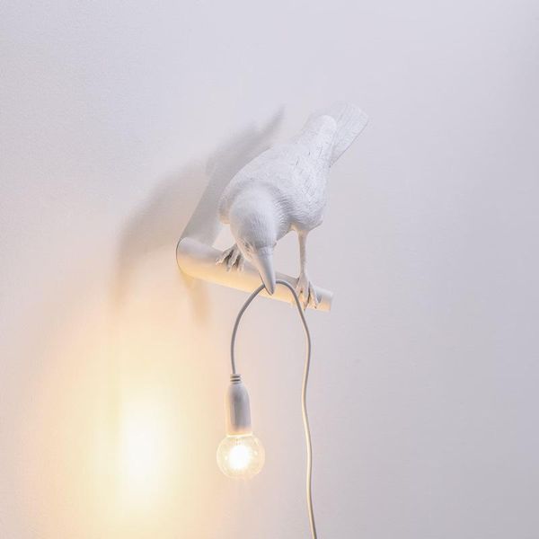 

auspicious bird resin wall lamp nordic designer creative bedside light animal shape sconce store decoration