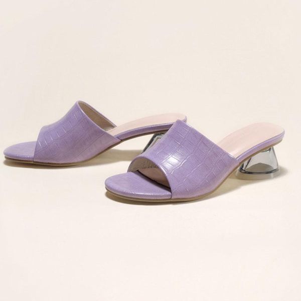 

summer women slippers transparent spike high heels 5cm mules slides peep toe outdoor ladies casual shoes pumps big size 35-42, Black