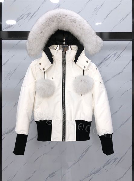 

2021 men and wemen real wolf fur collar down jacket coats warm winter coats outwear jackets parkas canada knuckles jd-03, Black