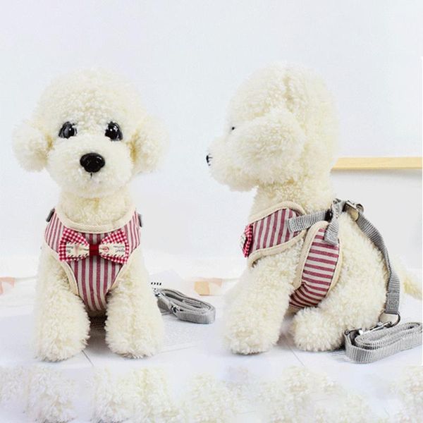 

dog collars & leashes cat harness and leash set nylon mesh pet puppy lead collar clothes vest for small kitten supplies