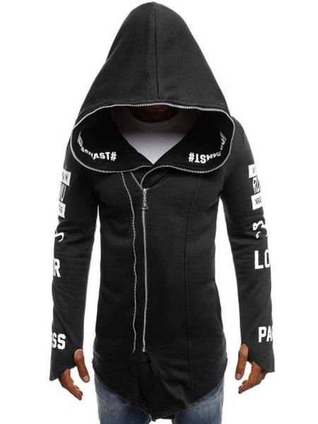 

men's hoodies & sweatshirts zogaa fashion hooded zipper sweatshirt jacket, Black