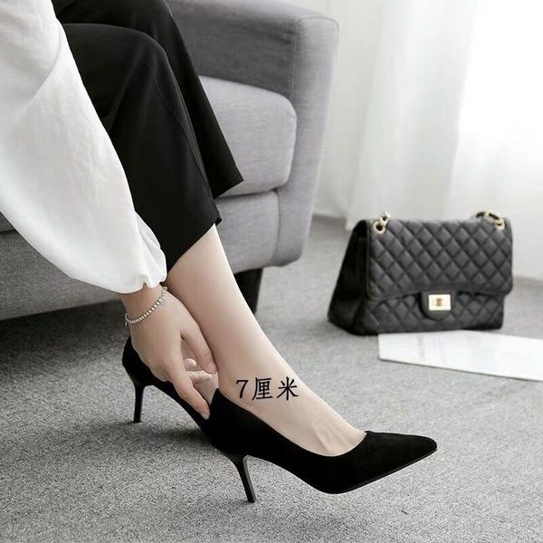 

spring simple elegant high heels stiletto women's shoes pointed black etiquette single wedding nvdx47 dress