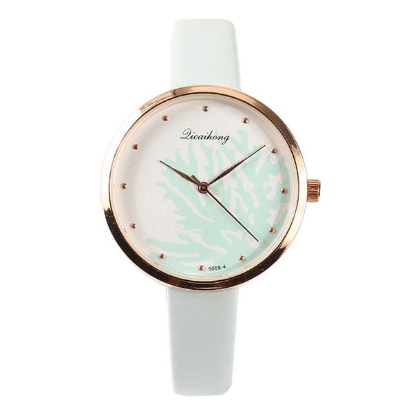 

fashion women's luxury leather quartz wristwatch golden ladies watch simple green women dress clock wristwatches, Slivery;brown