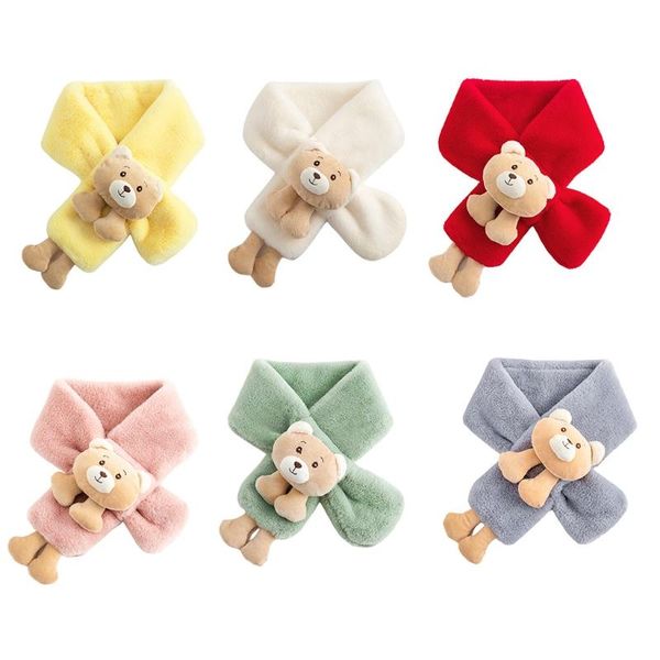 

scarves neck warmers kid neckerchief scarfs winter warm thicken solid color faux fur plush cross collar scarf, Blue;gray