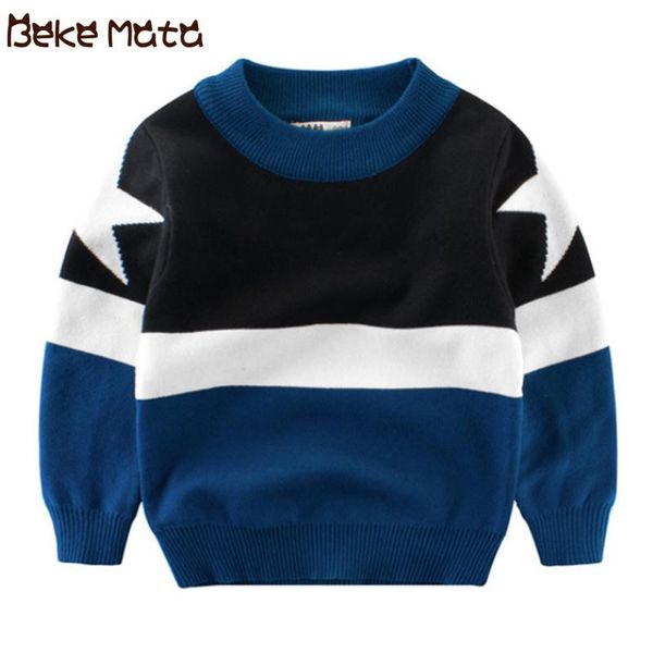 

cardigan beke mata kids sweaters for boys winter 2021 striped knitted toddler pullover long sleeve warm cotton children 2-9y, Blue